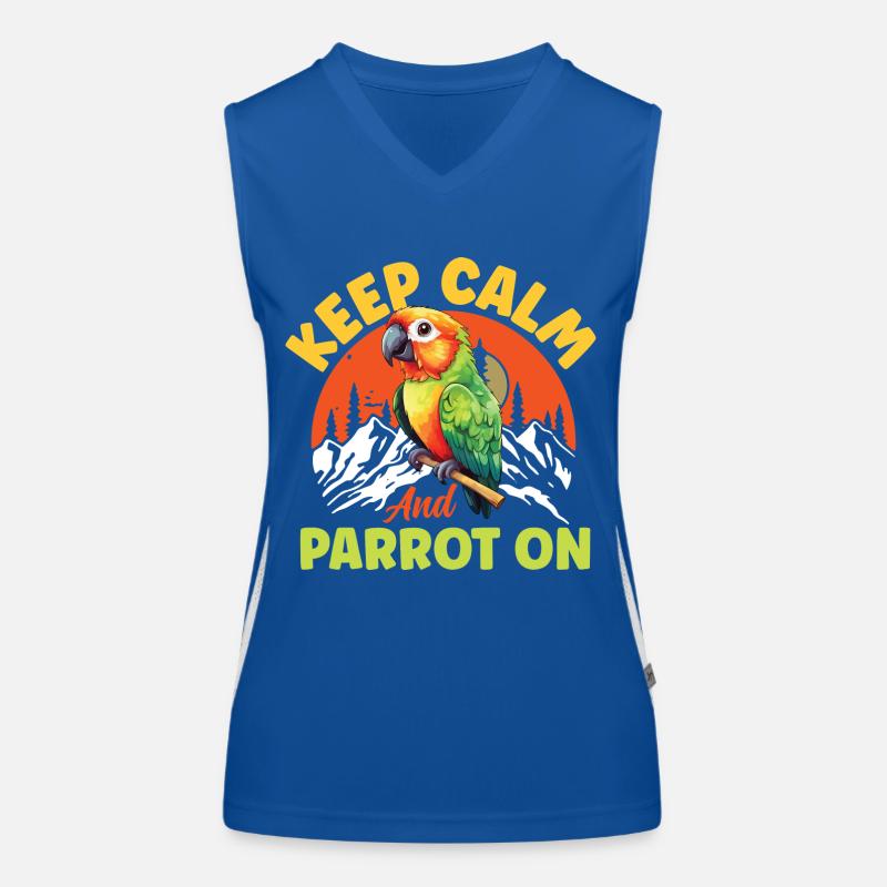 Keep Calm And Parrot On Funktionelles Kontrast-Tank Top für Frauen