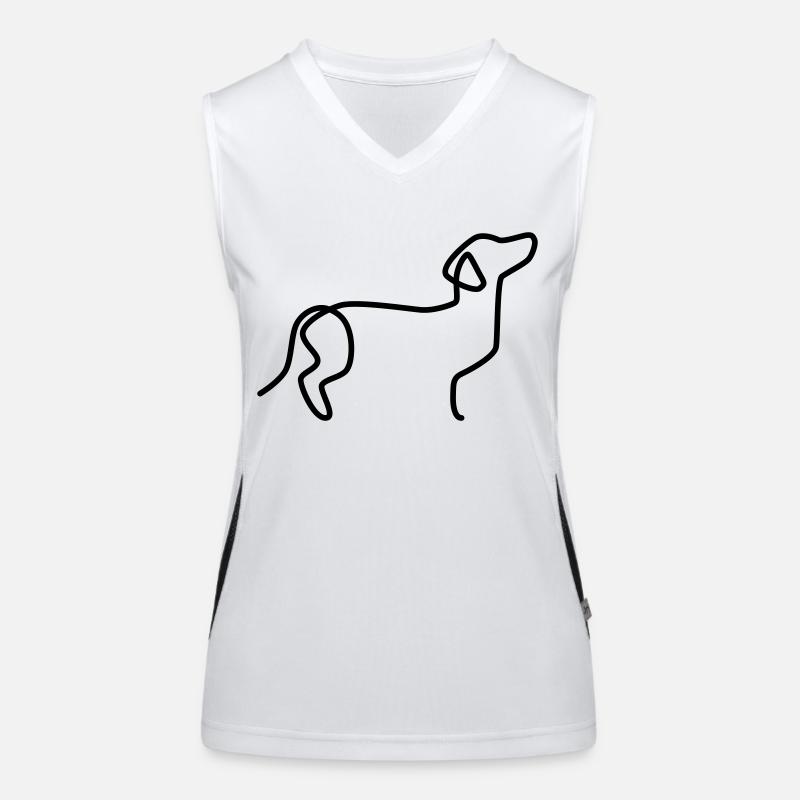 Dackel Funktionelles Kontrast-Tank Top für Frauen