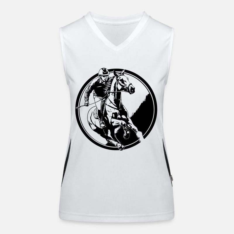 Riding Horse Man Silhouette Women's Functional Contrast Tank Top