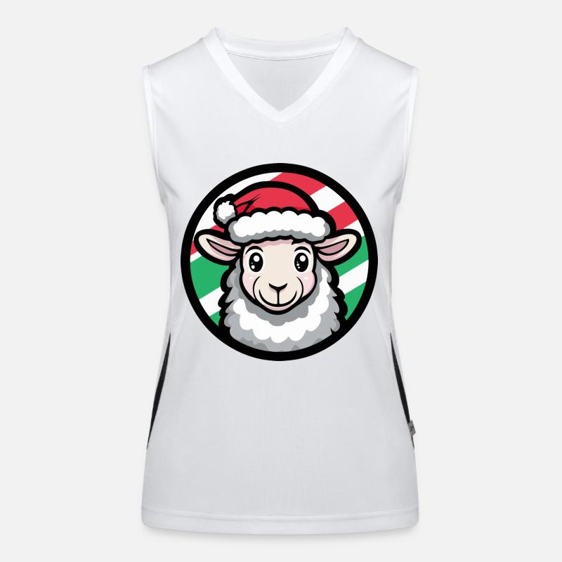 Schaf Weihnachten Tier Funktionelles Kontrast-Tank Top für Frauen