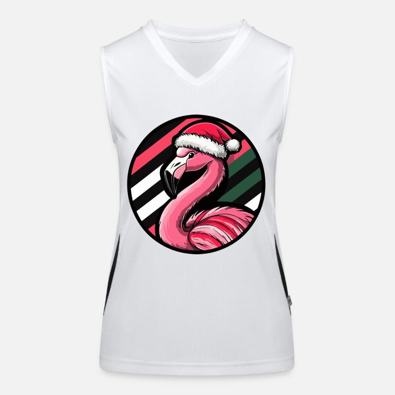 Flamingo Christmas Animal Women's Functional Contrast Tank Top