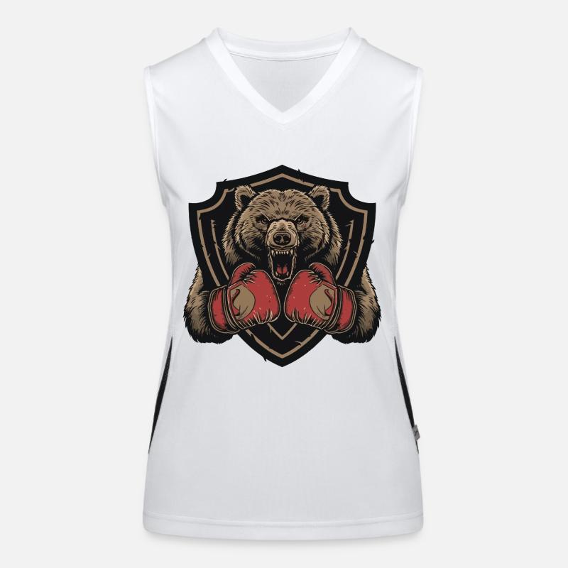 Grizzly Bear Boxer MMA Logo Débardeur respirant contrasté Femme