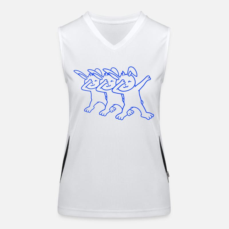 3 Bunnies Dabbing Dab Dance Pose Dancing Party Celebrate Women's Functional Contrast Tank Top