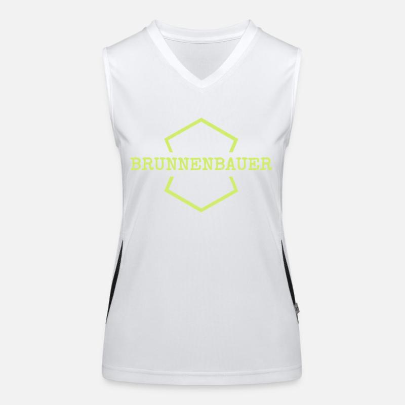 Brunnenbauer als Arbeit Funktionelles Kontrast-Tank Top für Frauen