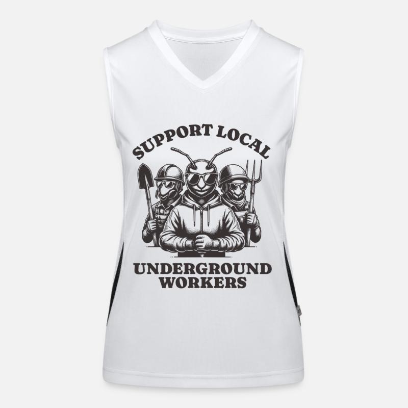 Support Local Underground Workers Lustiges Ant Women's Functional Contrast Tank Top