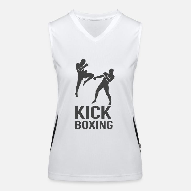 Kickbox Fight Silhouette Funktionelles Kontrast-Tank Top für Frauen