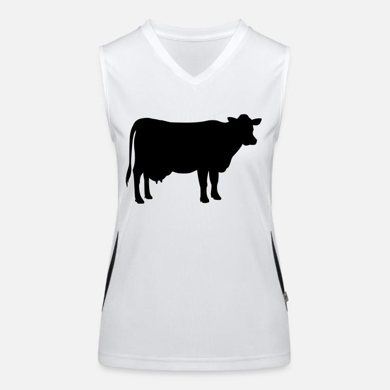 cow animal Women's Functional Contrast Tank Top
