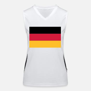 Niemcy flag Funkcjonalna damska koszulka bez rękawów z kontrastowymi wstawkami