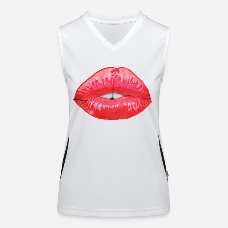 Lippen Funktionelles Kontrast-Tank Top für Frauen
