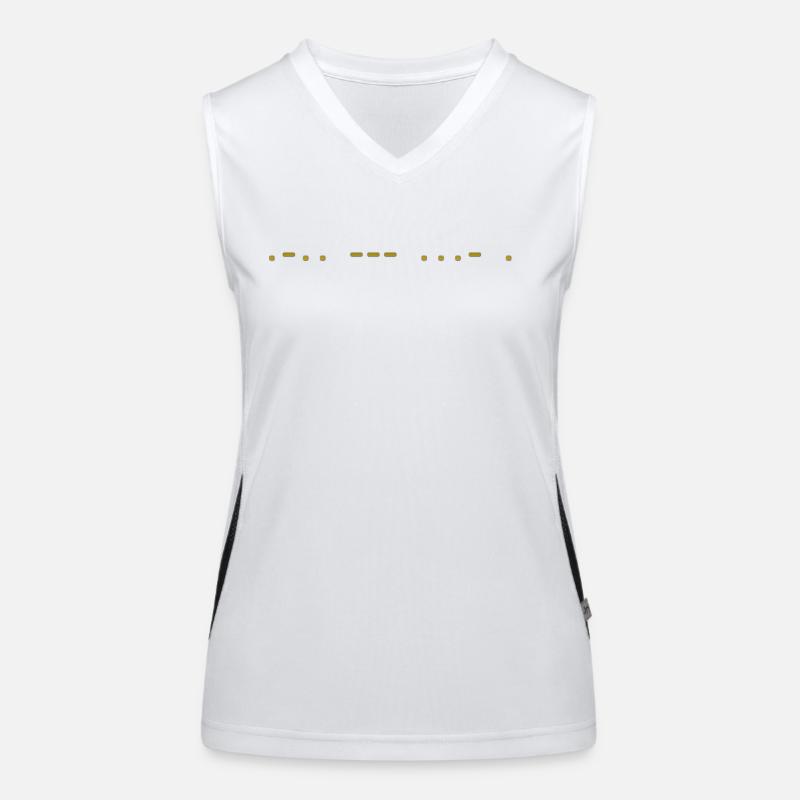 Morse Code Love 3D t Funktionelles Kontrast-Tank Top für Frauen