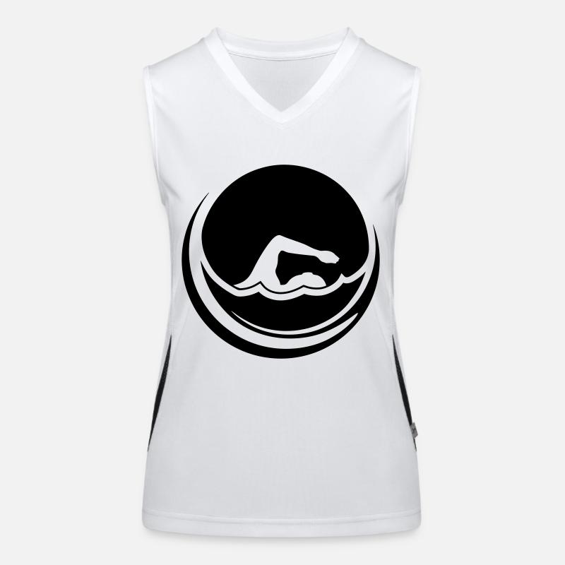 soleil cool circle rond logo nageur nageur ver Débardeur respirant contrasté Femme