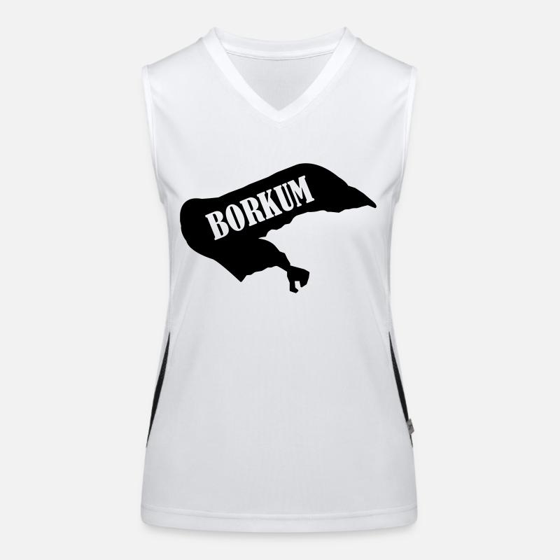 borkum_insel Funktionelles Kontrast-Tank Top für Frauen