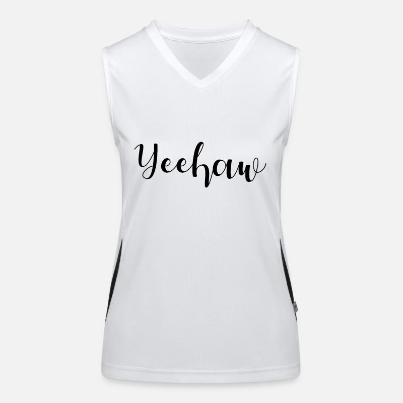 Yeehaw lettering white Women's Functional Contrast Tank Top