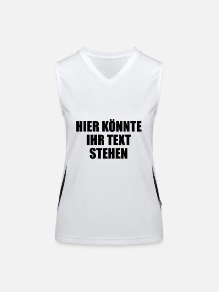 Hier könnte ihr Text Geschenk selber gestalten - Funktionelles Kontrast-Tank Top für Frauen - Weiß/Schwarz - Vorne