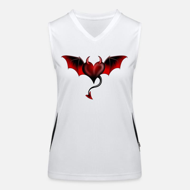 Heart Devil Satan Lucifer Evil Women's Functional Contrast Tank Top
