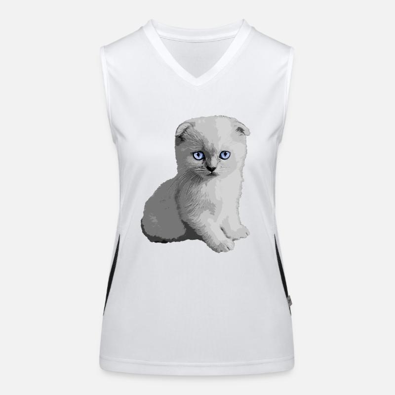 Chaton mignon Kitty Débardeur respirant contrasté Femme