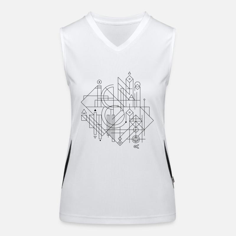 Abstract Lines Funktionelles Kontrast-Tank Top für Frauen