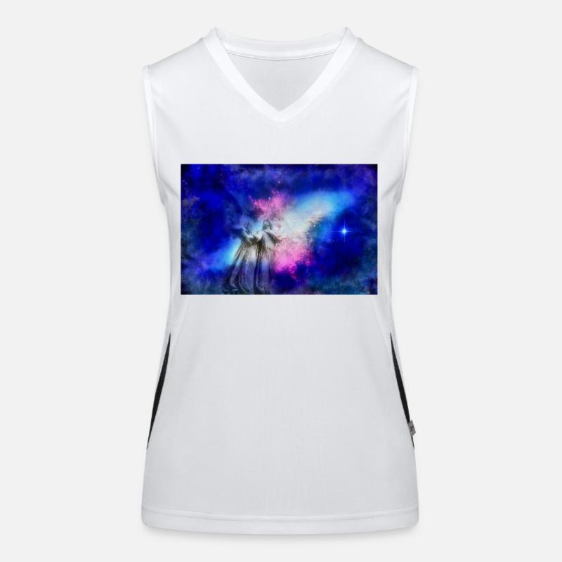 ANGELS5 - Women's Functional Contrast Tank Top - white/black