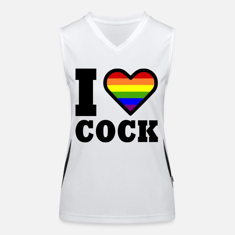 I love cock Women's Functional Contrast Tank Top