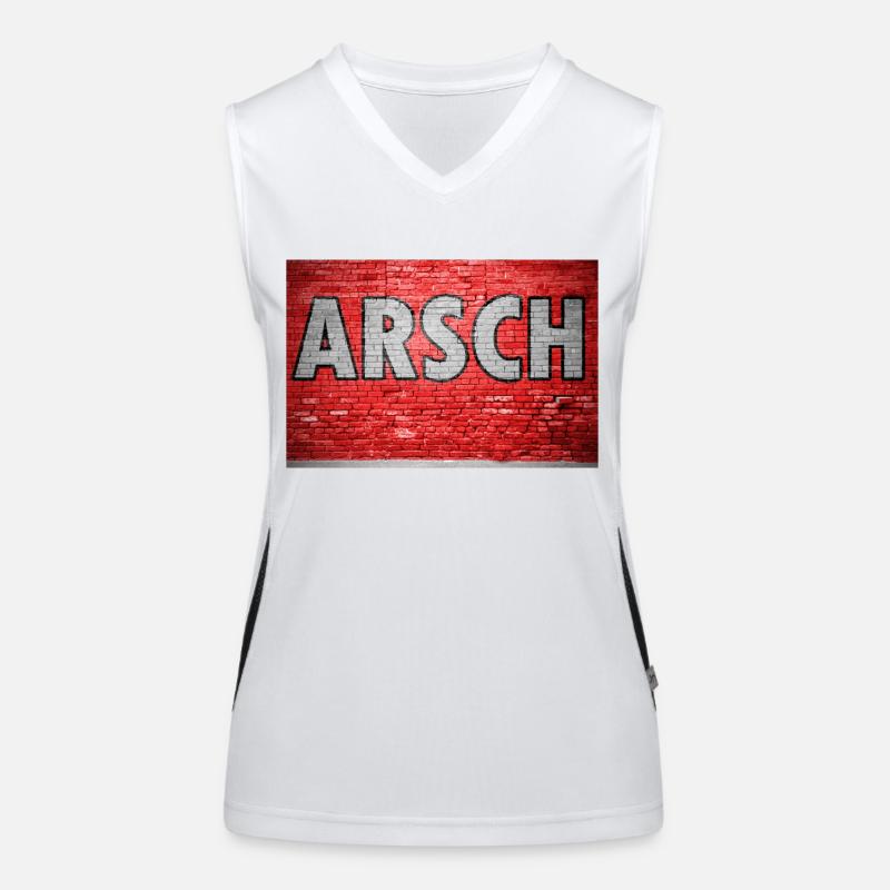 Arsch Ziegelsteinmauer Graffiti Funktionelles Kontrast-Tank Top für Frauen
