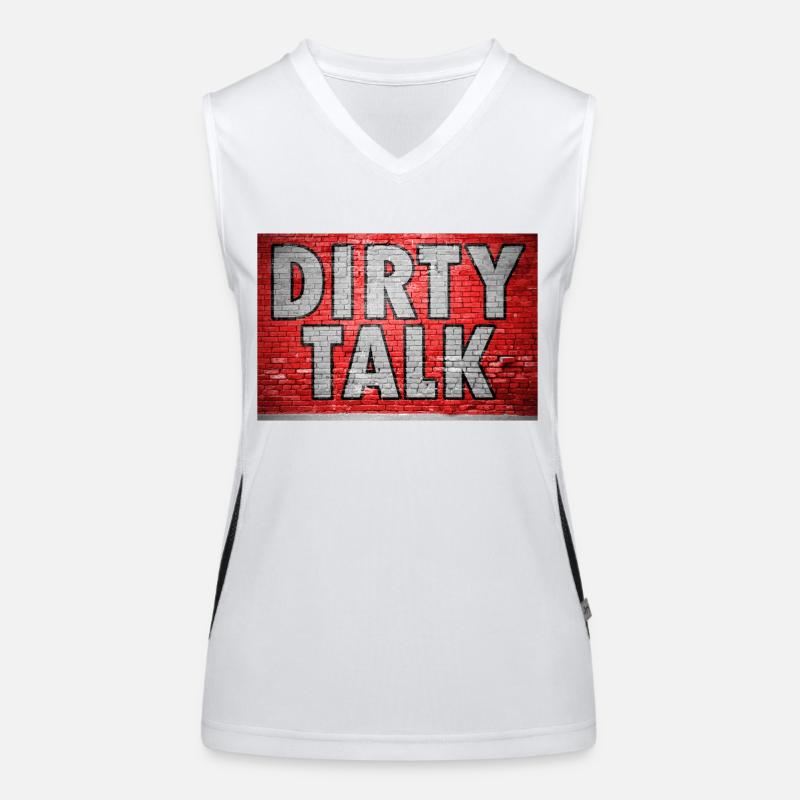 Dirty Talk Graffiti Ziegelsteinmauer Funktionelles Kontrast-Tank Top für Frauen