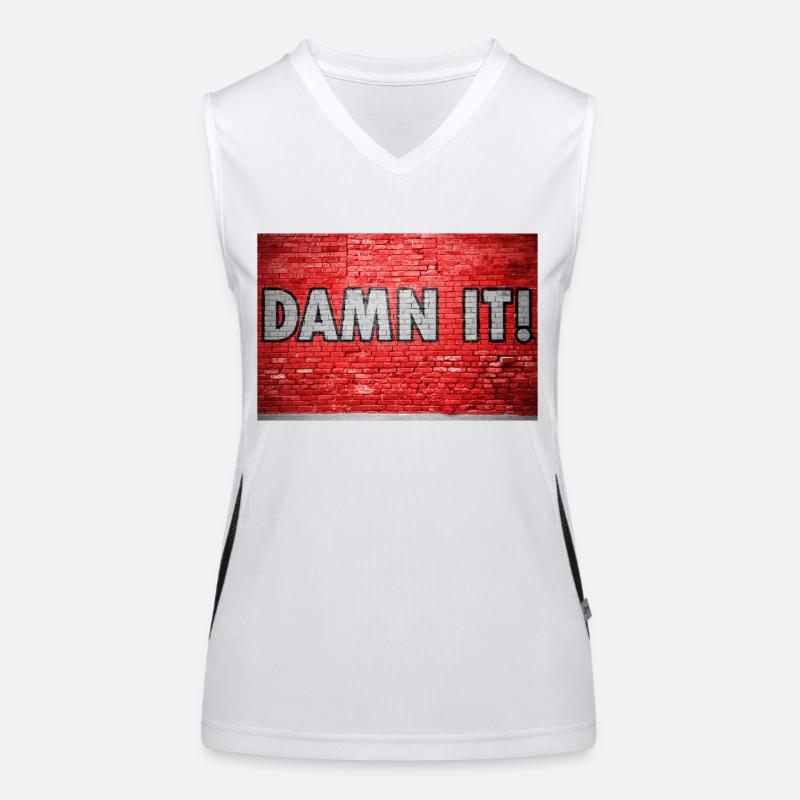 Damn It Ziegelsteinmauer Graffiti Funktionelles Kontrast-Tank Top für Frauen