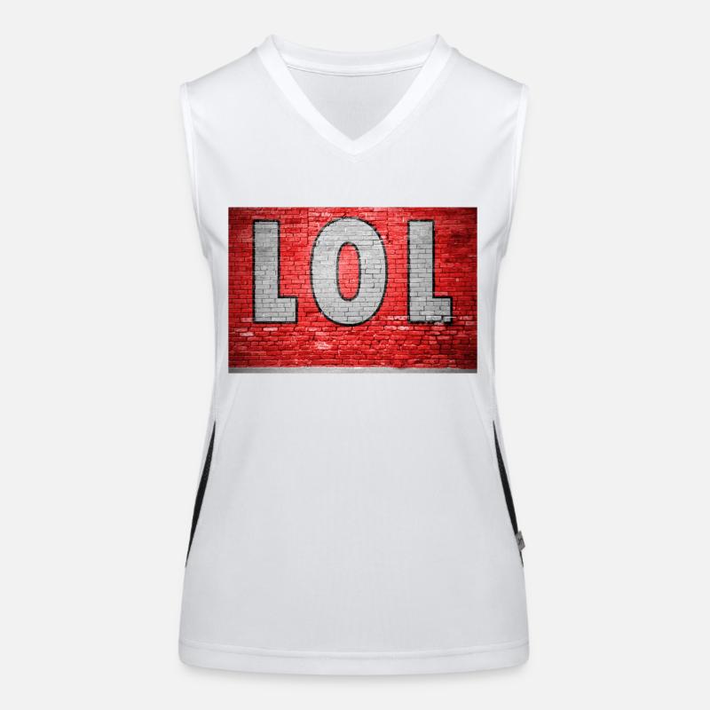 Lol Brick Wall Graffiti Women's Functional Contrast Tank Top