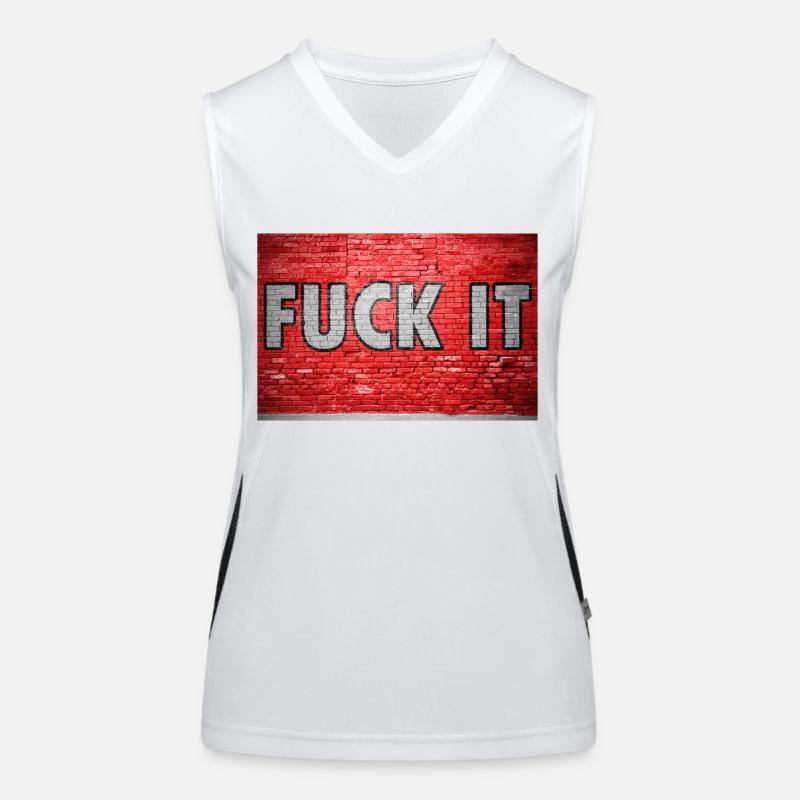 Fuck It Brick Wall Graffiti Women's Functional Contrast Tank Top
