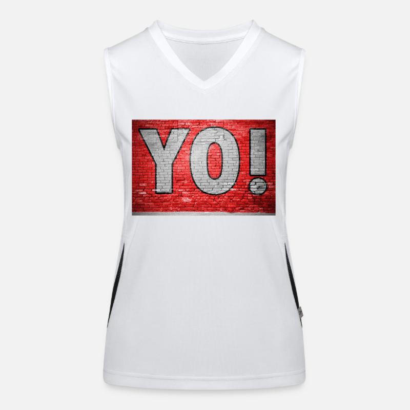 Yo! Brick Wall Graffiti Women's Functional Contrast Tank Top