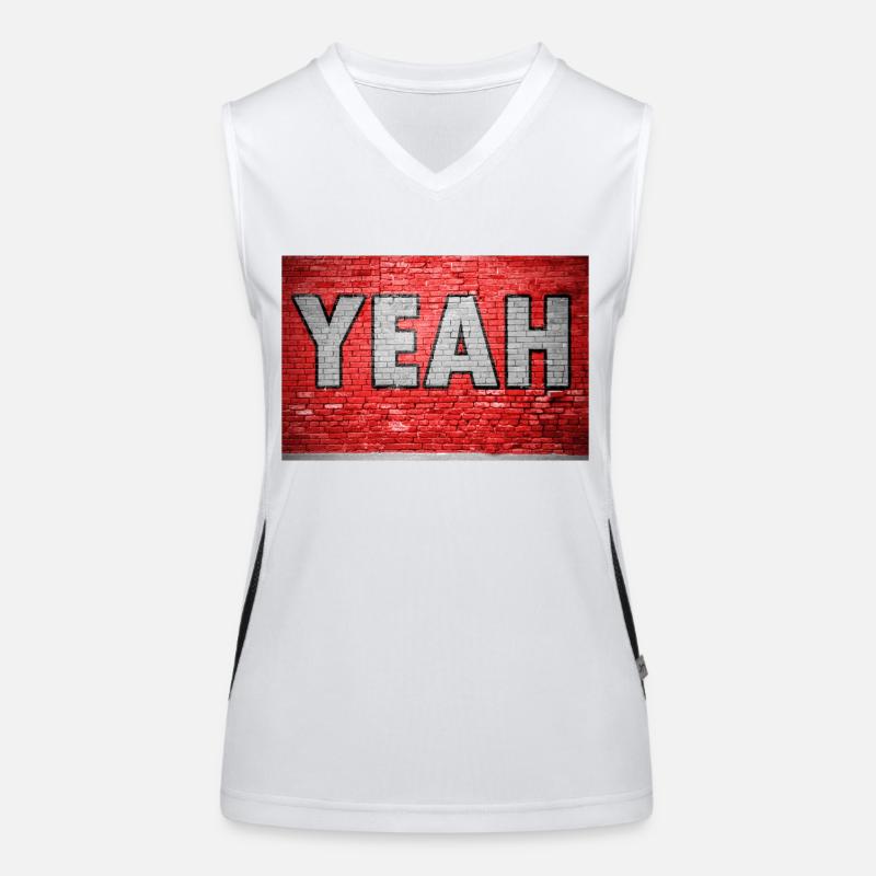 Yeah Comic Ziegelsteinmauer Graffiti Funktionelles Kontrast-Tank Top für Frauen
