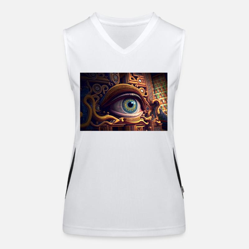 looking eye by daniel costa Women's Functional Contrast Tank Top