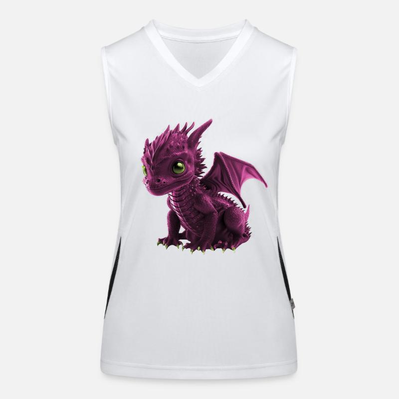 Pinker Baby Drache Funktionelles Kontrast-Tank Top für Frauen