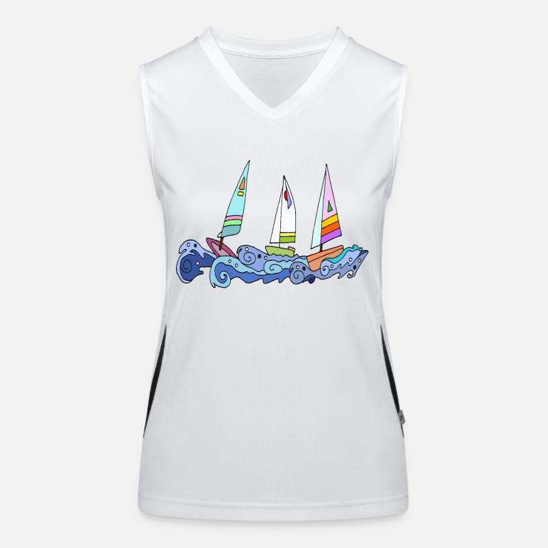 Segelboot Funktionelles Kontrast-Tank Top für Frauen
