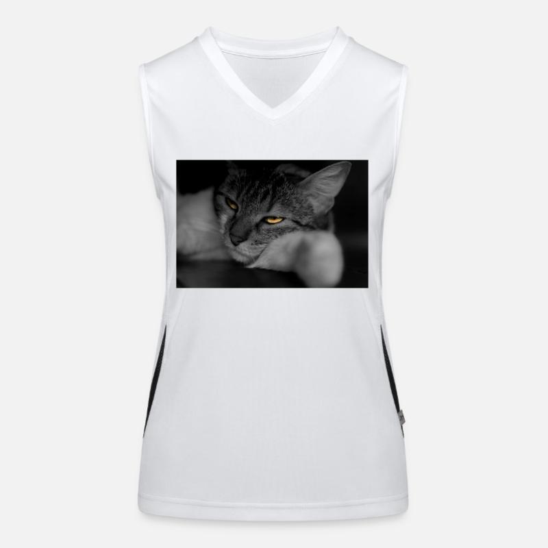 le chat au regard terrible Débardeur respirant contrasté Femme