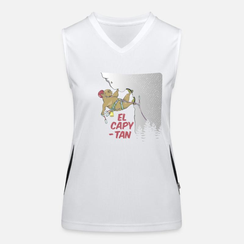 Capybara climbing El Capitan Women's Functional Contrast Tank Top