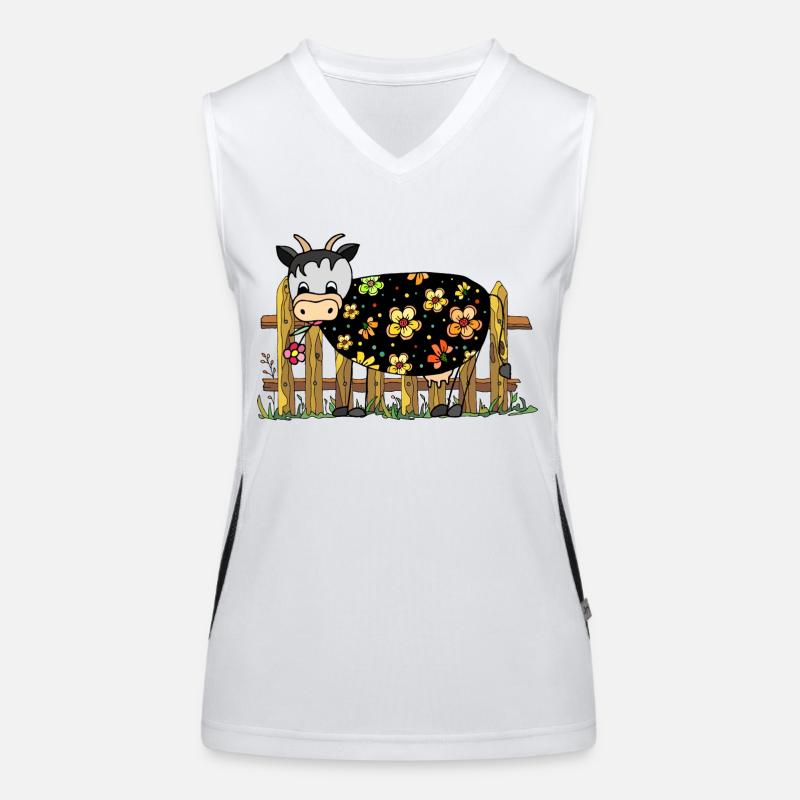 Kuh Funktionelles Kontrast-Tank Top für Frauen