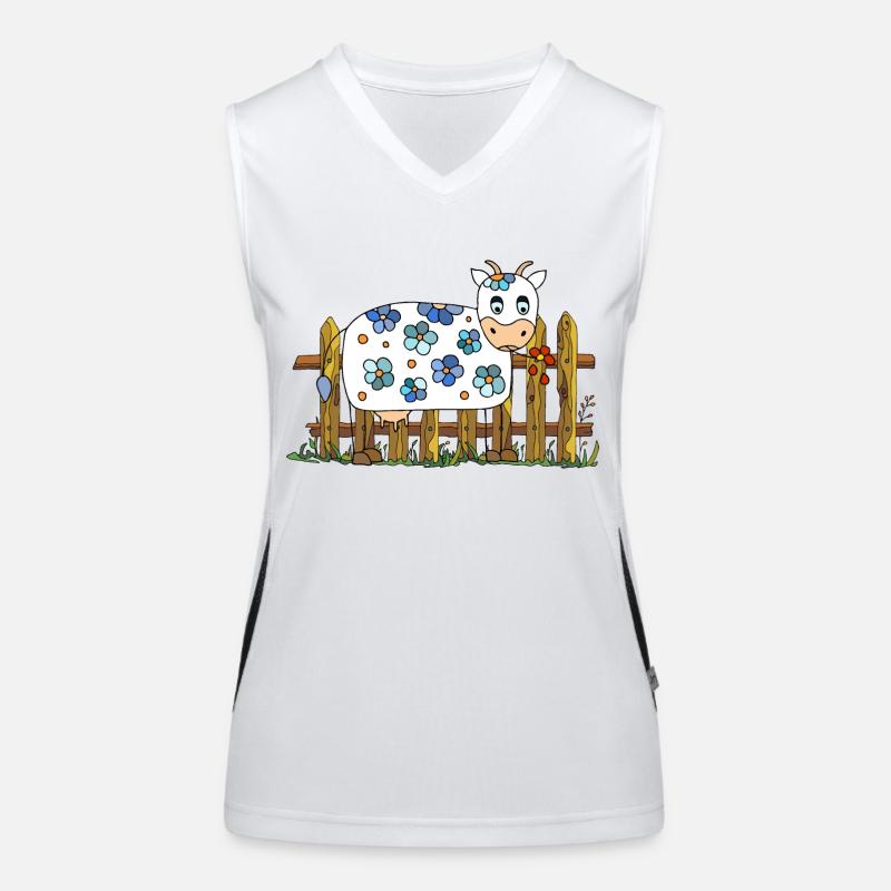 Kuh Funktionelles Kontrast-Tank Top für Frauen