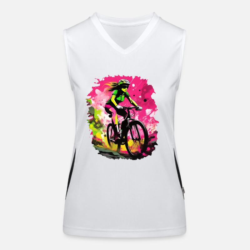 Passion pour le vélo Débardeur respirant contrasté Femme