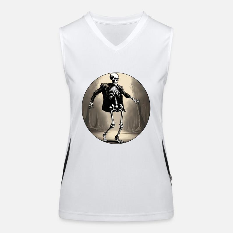 Skeleton / Bone / Anatomy / Halloween / Horror - Women's Functional Contrast Tank Top - white/black