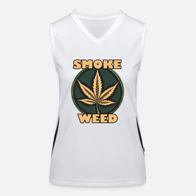 Herbe / Cannabis / Herbe / Fumer / Joint / Haschisch Débardeur respirant contrasté Femme