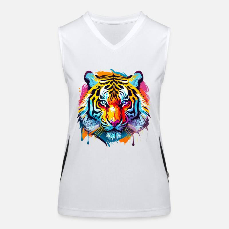 Tiger Funktionelles Kontrast-Tank Top für Frauen