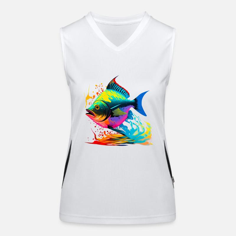 Fisch Farbe Funktionelles Kontrast-Tank Top für Frauen