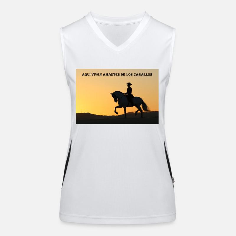 amantes de caballos Funktionelles Kontrast-Tank Top für Frauen