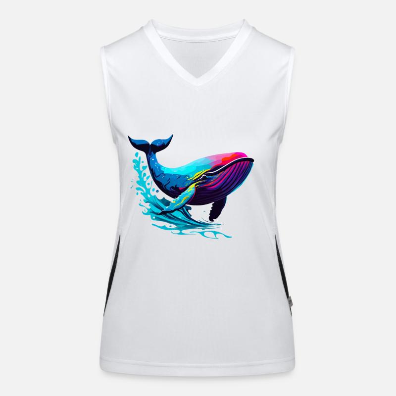 Wal-Farbe Funktionelles Kontrast-Tank Top für Frauen