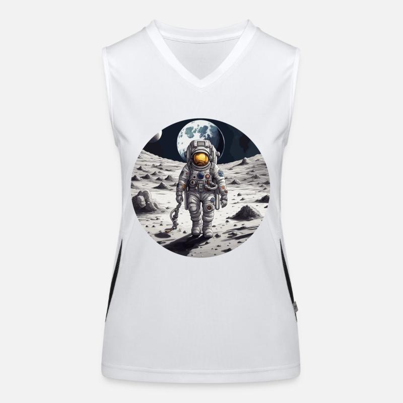 Astronaute / Espace / Vaisseau spatial / Lune / Espace Débardeur respirant contrasté Femme