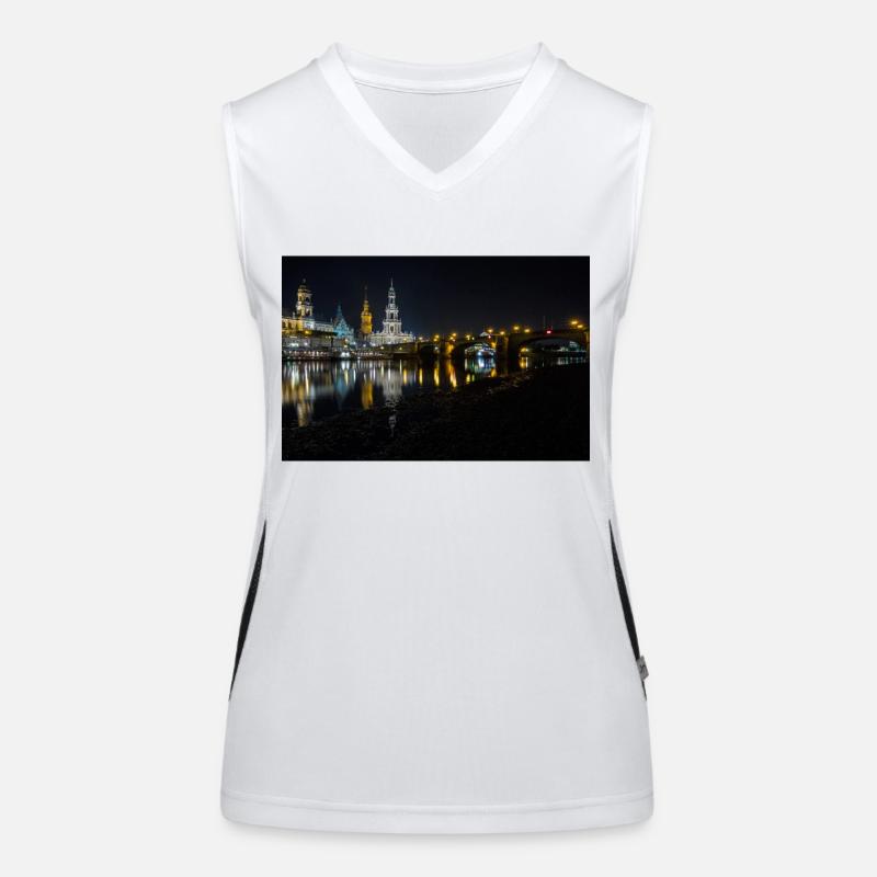 Dresden bei Nacht Funktionelles Kontrast-Tank Top für Frauen