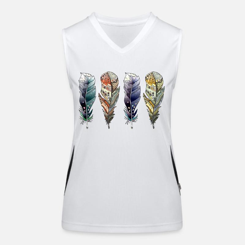 Feder Funktionelles Kontrast-Tank Top für Frauen