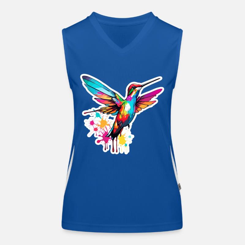 Kolibri / Vogel / Tier / fliegen / Flügel / Federn Funktionelles Kontrast-Tank Top für Frauen