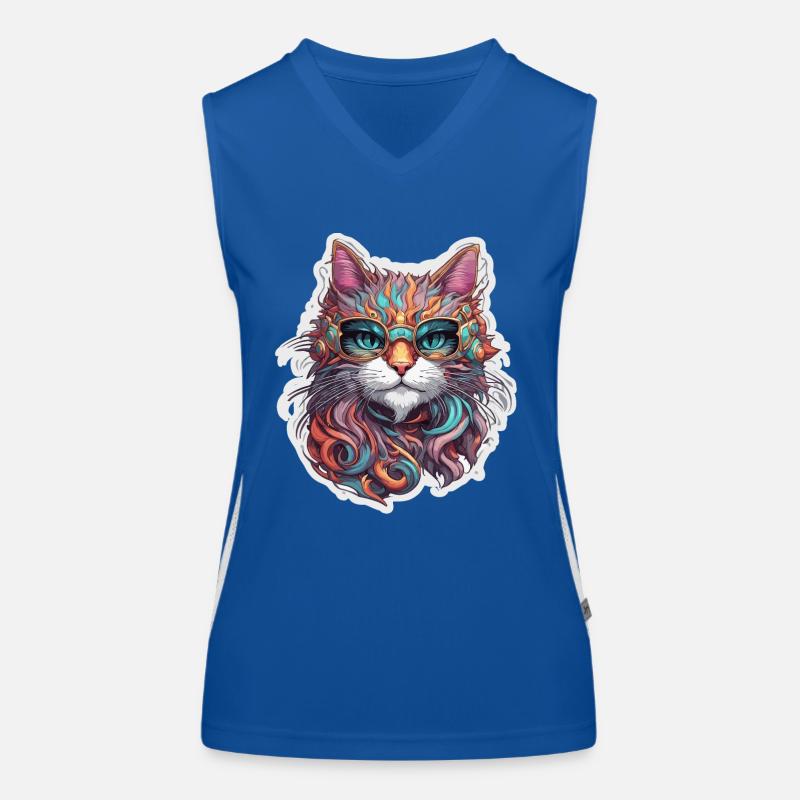 Cool Cat / Funny / Animal / Pet / Crazy Women's Functional Contrast Tank Top