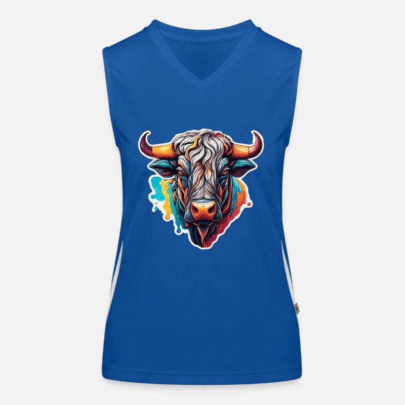Stier / Bulle / Tier / Hörner / Stierkampf Funktionelles Kontrast-Tank Top für Frauen